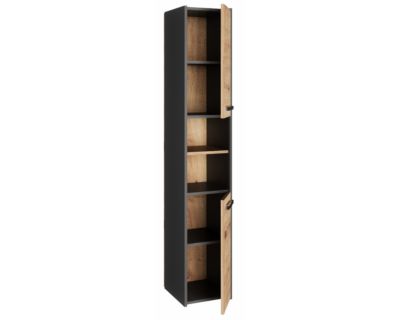 Armoire de salle de bain, antracite, chêne artisan, 170 x 30 x 30 cm