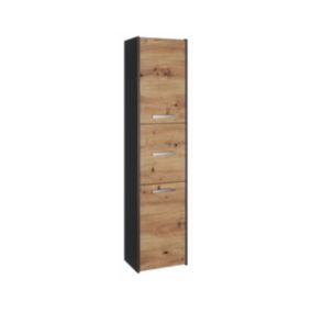Armoire de salle de bain, antracite, chêne artisan, 170 x 40 x 30 cm
