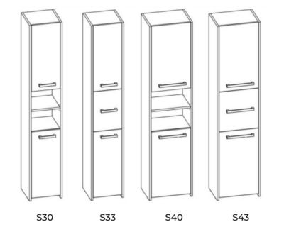 Armoire de salle de bain, blanc mat, 170 x 40 x 30 cm
