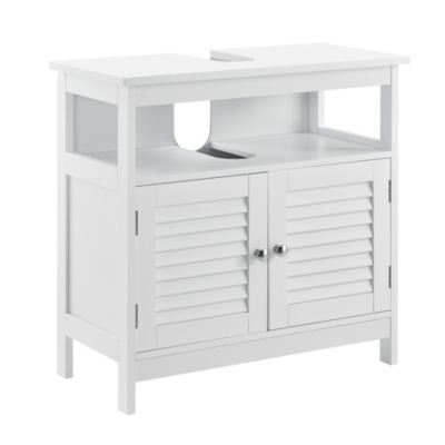 Armoire de salle de bain MDF laqué 60 x 60 x 30 cm Blanc en.casa
