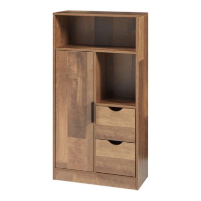 Armoire de salle de bain Namsskogan 100 x 50 x 25 cm effet noyer noir en.casa