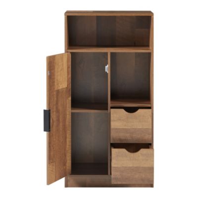 Armoire de salle de bain Namsskogan 100 x 50 x 25 cm effet noyer noir en.casa