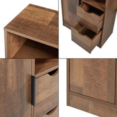 Armoire de salle de bain Namsskogan 100 x 50 x 25 cm effet noyer noir en.casa