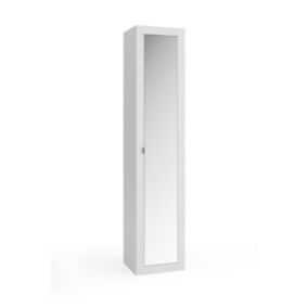 Armoire de salle de bains, 1 porte avec miroir, collection CISA. Coloris blanc brillant