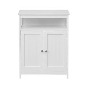 Armoire de Salle de Bains 2 Portes et étagère MDF Blanc Rebecca Mobili