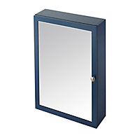 Armoire de salle de bains avec miroir 50x70x15 cm, bleu, GoodHome Perma