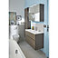 Armoire de salle de bains avec miroir aspect chêne fumé Calao 90 cm