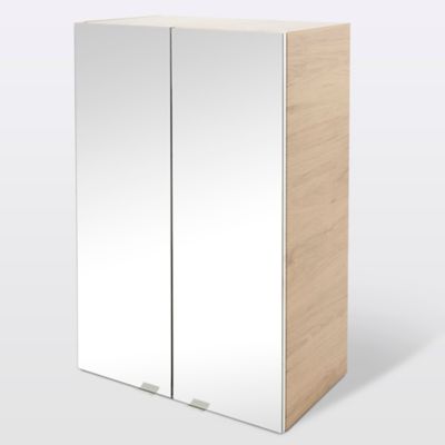 Armoire de salle de bains avec miroir GoodHome Imandra bois chêne L.60