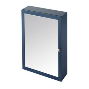 Armoire de salle de bains avec miroir GoodHome Perma bleu L. 50 cm