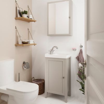 Armoire de salle de bains avec miroir GoodHome Perma taupe L. 50 cm