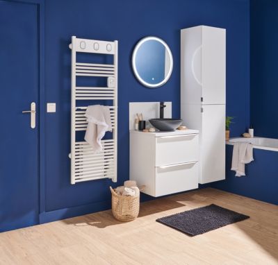 Armoire de salle de bains blanc brillant l.40 x H.90 x P.36 cm, GoodHome Imandra
