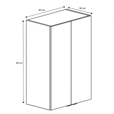 Armoire de salle de bains blanc brillant l.60 x H.90 x P.36 cm, GoodHome Imandra
