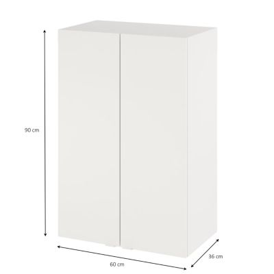 Armoire de salle de bains blanc mat l.60 x H.90 x P.36 cm, GoodHome Imandra