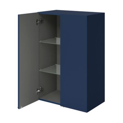Armoire de salle de bains bleu nuit mat l.60 x H.90 x P.36 cm, GoodHome Imandra