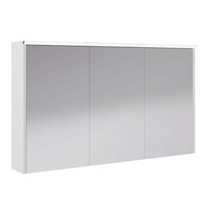 Armoire de salle de bains éclairante avec miroir Archi blanc mat 120 cm