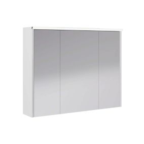 Armoire de salle de bains éclairante avec miroir Archi blanc mat 90 cm