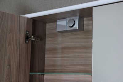 Armoire de salle de bains éclairante avec miroir Archi blanc mat 90 cm