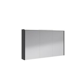 Armoire de salle de bains éclairante avec miroir Archi noir mat 120 cm