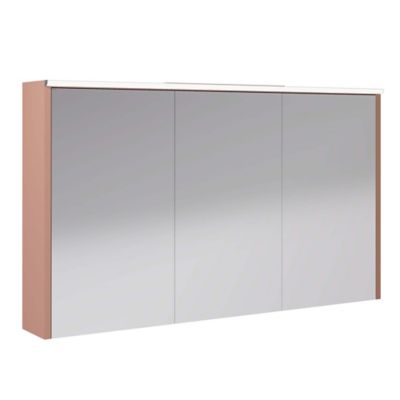 Armoire de salle de bains éclairante avec miroir Archi terracotta mat 120 cm