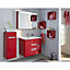 Armoire de salle de bains éclairante avec miroir Cooke & Lewis Belt rouge 100 cm
