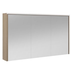 Armoire de salle de bains éclairante avec miroir Havana effet bois 120 cm