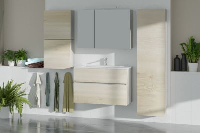 Armoire de salle de bains effet chêne clair l.50 x H.50 x P.17 cm, Calao