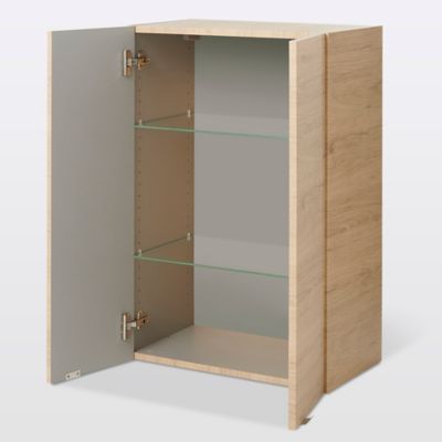 Armoire de salle de bains effet chêne l.60 x H.90 x P.36 cm, GoodHome Imandra
