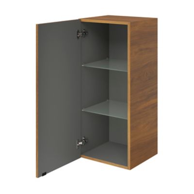 Armoire de salle de bains effet noyer l.40 x H.90 x P.36 cm, GoodHome Imandra
