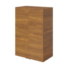 Armoire de salle de bains effet noyer l.60 x H.90 x P.36 cm, GoodHome Imandra