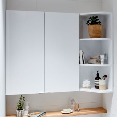 Armoire de salle de bains faible profondeur blanc brillant l.40 x H.90 x P.15 cm, GoodHome Imandra