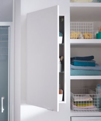 Armoire de salle de bains faible profondeur blanc brillant l.40 x H.90 x P.15 cm, GoodHome Imandra