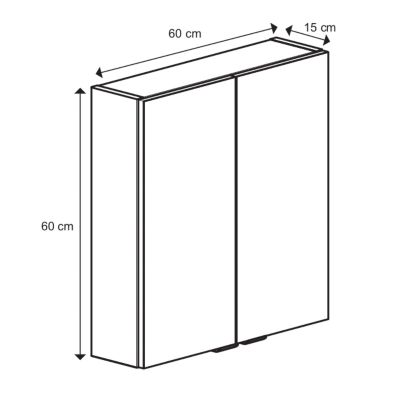 Armoire de salle de bains faible profondeur blanc brillant l.60 x H.60 x P.15 cm, GoodHome Imandra