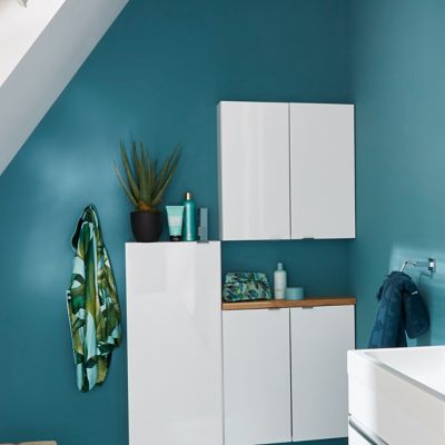 Armoire de salle de bains faible profondeur blanc brillant l.60 x H.60 x P.15 cm, GoodHome Imandra
