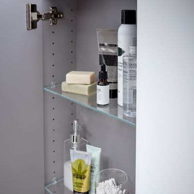 Armoire de salle de bains faible profondeur blanc brillant l.60 x H.90 x P.15 cm, GoodHome Imandra