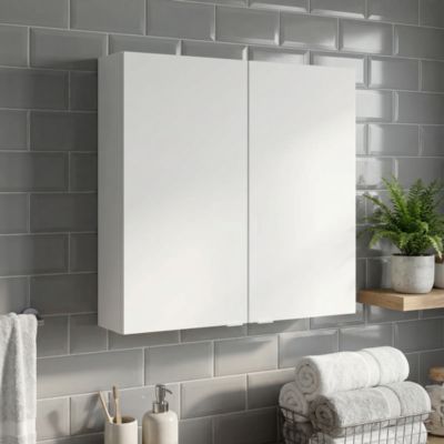 Armoire de salle de bains faible profondeur blanc mat l.60 x H.60 x P.15 cm, GoodHome Imandra