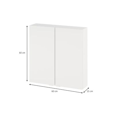 Armoire de salle de bains faible profondeur blanc mat l.60 x H.60 x P.15 cm, GoodHome Imandra