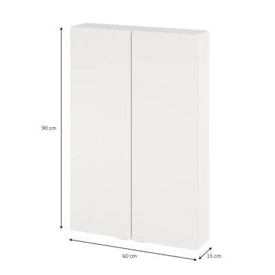 Armoire de salle de bains faible profondeur blanc mat l.60 x H.90 x P.15 cm, GoodHome Imandra