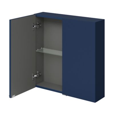 Armoire de salle de bains faible profondeur bleu nuit mat l.60 x H.60 x P.15 cm, GoodHome Imandra