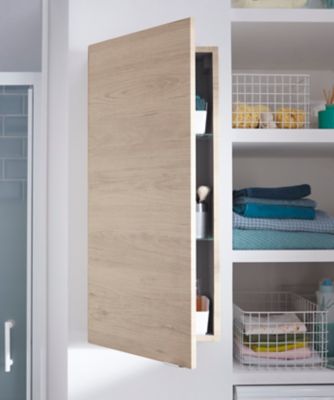 Armoire de salle de bains faible profondeur effet chêne l.40 x H.90 x P.15 cm, GoodHome Imandra
