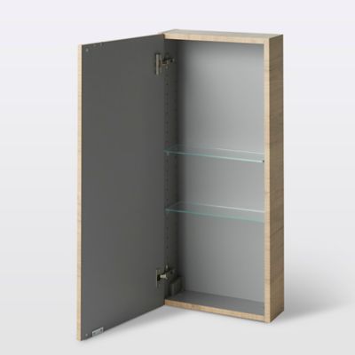 Armoire de salle de bains faible profondeur effet chêne l.40 x H.90 x P.15 cm, GoodHome Imandra