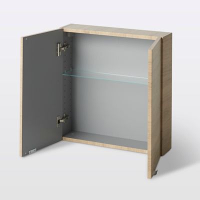 Armoire de salle de bains faible profondeur effet chêne l.60 x H.60 x P.15 cm, GoodHome Imandra