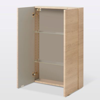 Armoire de salle de bains faible profondeur effet chêne l.60 x H.90 x P.15 cm, GoodHome Imandra