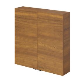 Armoire de salle de bains faible profondeur effet noyer l.60 x H.60 x P.15 cm, GoodHome Imandra