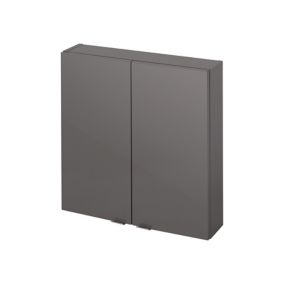 Armoire de salle de bains faible profondeur GoodHome Imandra gris taupé L.60 x H.60 x P.15 cm