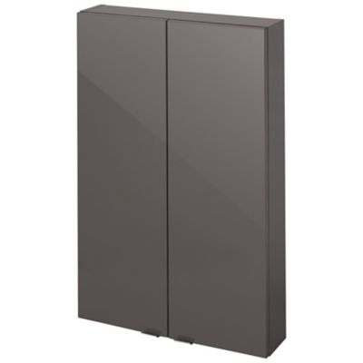 Armoire de salle de bains faible profondeur GoodHome Imandra gris taupé L.60 x H.90 x P.15 cm