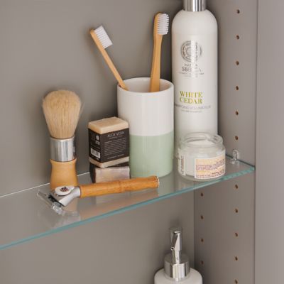 Armoire de salle de bains faible profondeur GoodHome Imandra gris taupé L.60 x H.90 x P.15 cm