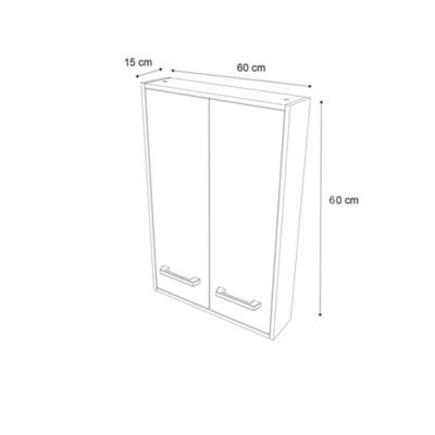 Armoire de salle de bains faible profondeur GoodHome Ladoga blanc L. 60 x H. 90 x P. 15 cm