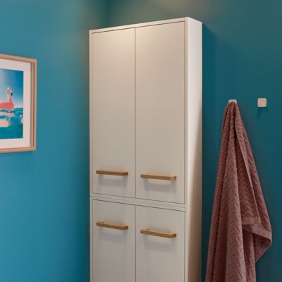 Armoire de salle de bains faible profondeur GoodHome Ladoga blanc L. 60 x H. 90 x P. 15 cm