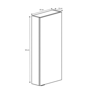 Armoire de salle de bains faible profondeur gris brillant l.40 x H.90 x P.15 cm, GoodHome Imandra
