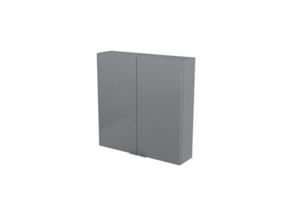Armoire de salle de bains faible profondeur gris brillant l.60 x H.60 x P.15 cm, GoodHome Imandra